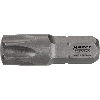 HAZET Bit - Sechskant massiv 6,3 (1/4 Zoll) - Innen TORX® Profil - T45 mm 2597-T45