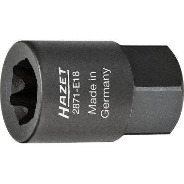 HAZET Bremssattel TORX® Einsatz - Außen-Sechskant 22 mm - Außen TORX® Profil - E18 mm 2871-E18