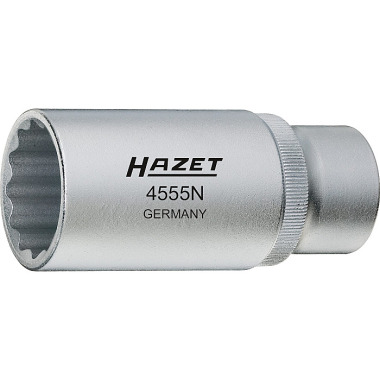 HAZET Einspritzdüsen-Werkzeug - Vierkant 12,5 mm (1/2 Zoll) - Außen-Doppel-Sechskant Profil - 27 mm 4555N