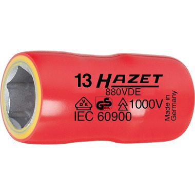 HAZET Steckschlüssel-Einsatz (6kt.) - Vierkant hohl 10 mm (3/8 Zoll) - Außen-Sechskant-Tractionsprofil - 16 mm 880VDE-16