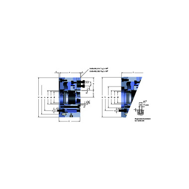 RÖHM Kraftspannfutter KFD-HS 250, 3-Backen, Spitzverzahnung 90°, ISO 702-I 143726