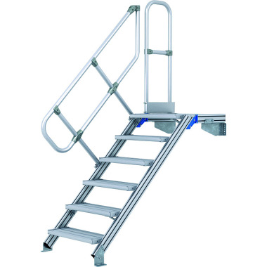 Zarges LM-Treppe mit Plattform 45° 5 Stufen, 600 mm breit, Höhe 1,07 m 40155424