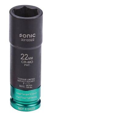 Sonic 1/2’’ Drehmomentbegrenzte Schlagschraub-Nuss 22mm 3310322