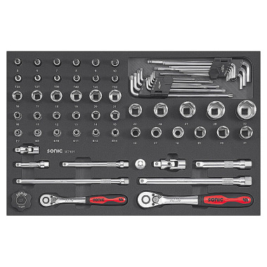 Sonic Nuss- und Bit-Satz 3/8’’ & 1/2’’, 71-tlg SFS 307101