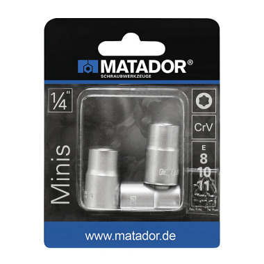 MATADOR Steckschlüssel-Einsätze, Außen-TORX®, 6,3 (1/4) E8-E10-E11 2090 9030