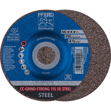 PFERD CC-GRIND-Schleifscheibe CC-GRIND-STRONG 115 SG STEEL 64181115