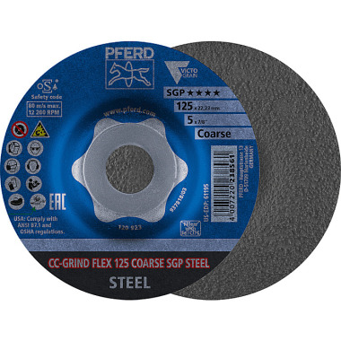 PFERD CC-GRIND-Schleifscheibe CC-GRIND-FLEX 125 COARSE SGP STEEL 64188126