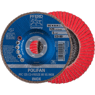 PFERD POLIFAN-Fächerscheibe PFC 125 CO-FREEZE 80 SG INOX 67712580