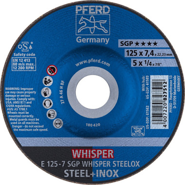 PFERD Schruppscheibe E 125-7 SGP WHISPER STEELOX 62212848