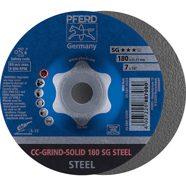 PFERD CC-GRIND-Schleifscheibe CC-GRIND-SOLID 180 SG STEEL 64185180