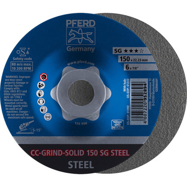 PFERD CC-GRIND-Schleifscheibe CC-GRIND-SOLID 150 SG STEEL 64185150