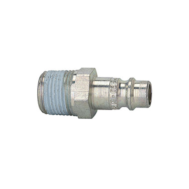 Riegler Nippel für Kuppl. NW 7,2-7,8, Stahl gehärtet/verz., R 1/8 AG PTFE 107376