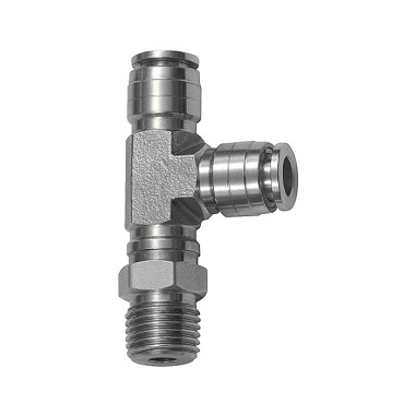 Riegler T-Steckverschr., L-Form, drehbar, R 1/4 a., Schlauch-Ø 12, ES 135233