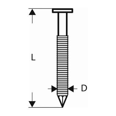 Bosch Rundkopf-Streifennagel SN21RK 60RG 2,8 mm, 60 mm, verzinkt, gerillt 2608200036