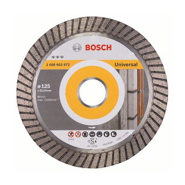 Bosch Diamanttrennscheibe Best for Universal Turbo, 125 x 22,23 x 2,2 x 12 mm 2608602672