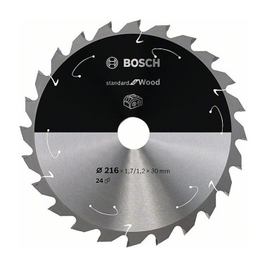 Bosch Akku-Kreissägeblatt Standard for Wood, 216 x 1,7/1,2 x 30, 24 Zähne 2608837721