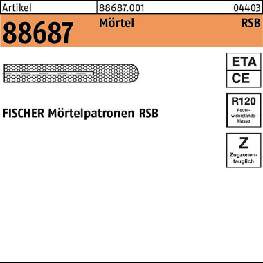 Fischer Mörtelpatrone R 88687 RSB 16 mini 10 Stück FISCHER 886870010160095