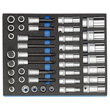 GEDORE Steckschlüssel-Sortiment 1/2 in Check-Tool-Modul, 40-tlg 2005 CT2-D 19L