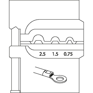 GEDORE Modul-Einsatz für unisolierte Kabelschuhe 0,75/1,5/2,5 8140-04