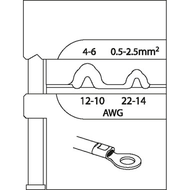 GEDORE Modul-Einsatz für unisolierte Kabelschuhe 0,5-2,5/4-6 8140-05