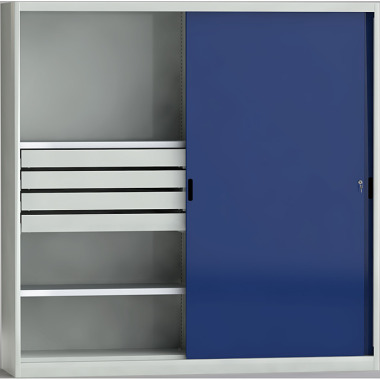 KLW Schiebetürenschrank mit Mittelwand - 2000 x 2000 x 525 mm H x B x T 7SN-UL2000TB-20S4MRB