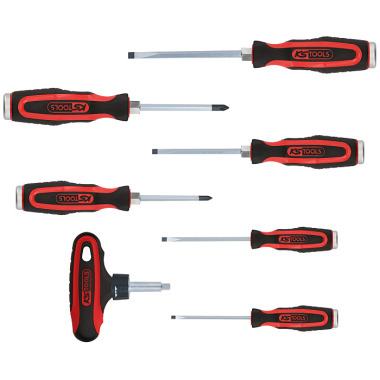 KS Tools Schlag-Schraubendreher-Satz, 7-tlg.PH +Schlitz, ERGOTORQUEmax 151.1100