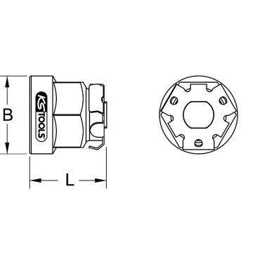 KS Tools GEAR+ Bit-Adapter, 1/4"x10mm 503.4290