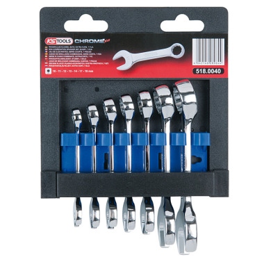 KS Tools CHROME+Ringmaulschlüssel-Satz, kurz, 7-tlg .10-19mm 518.0040