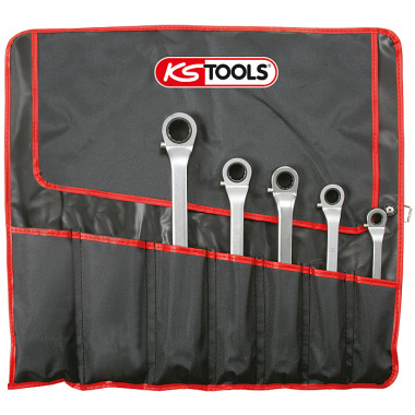 KS Tools Ratschenringschlüssel-Satz, r/l, 5-tlg. 10x11-19x22mm 520.1000