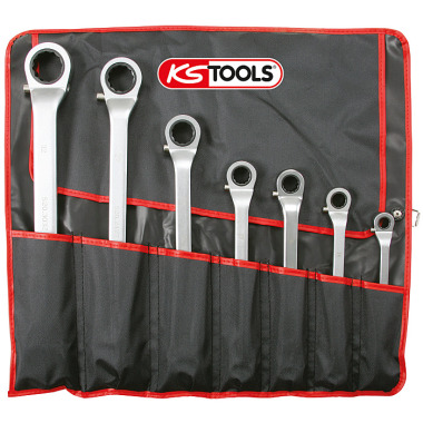 KS Tools Ratschenringschlüssel-Satz, r/l, 7-tlg. 10x11 bis 30x32mm 520.1100