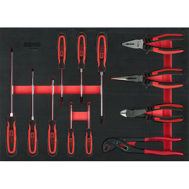 KS Tools Schraubendreher & Zangen-Satz 12-tlg. 1/1 Systemeinlage 711.0013