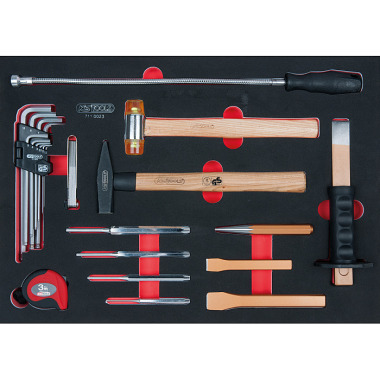 KS Tools Splintentreiber und Hammer-Satz, 23-tlg. 1/1 Systemeinlage 711.0023