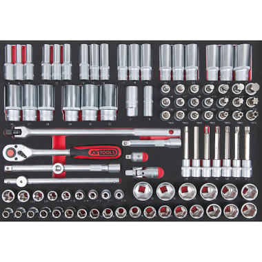 KS Tools 1/2" Steckschlüssel-Satz, 95-tlg. Systemeinlage 711.0095