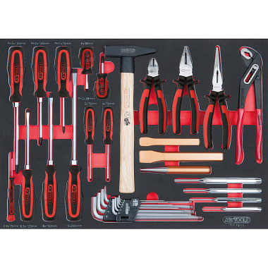 KS Tools SCS Zangen und Schraubendreher Satz 33 tlg. 1/1 Systemeinlage 711.1033