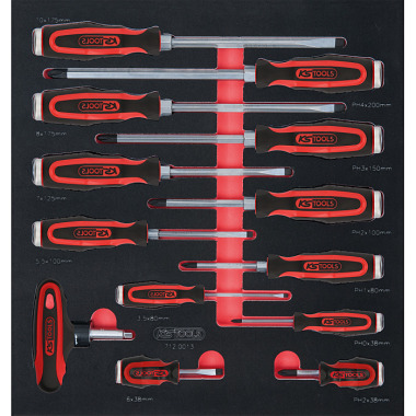 KS Tools SCS ErgotorqueMax Schraubendreher-Satz 2/3 Systemeinlage 13-tlg. 712.0013