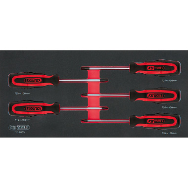 KS Tools Ergotorque+ Schraubendreher-Satz, 5-tlg. 1/3 Systemeinlage 713.9005