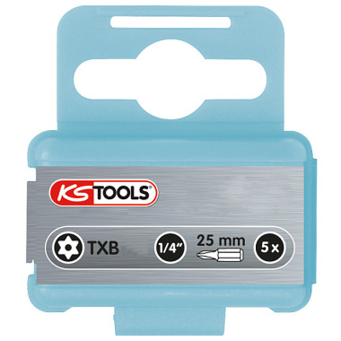 KS Tools 1/4" INOX+ Bit TX m.Bohrung, 25mm, TB10,  5er Pack 910.2342