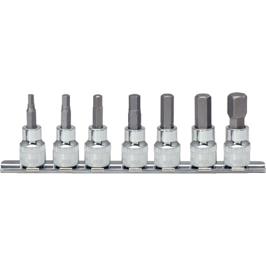 KS Tools 1/4"CHROME+Bit-Stecknuss-Satz Innen6kant 7-tlg., 2,5-8mm 918.1670