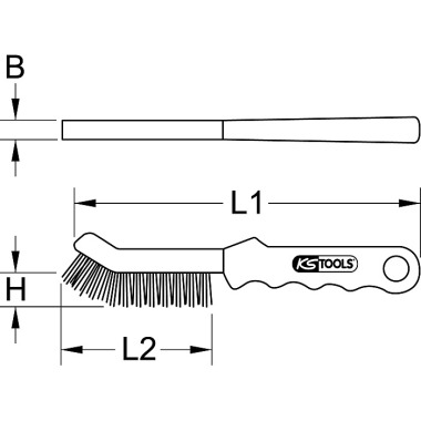 KS Tools Messingdraht-Bremssattel-Drahtbürste 2-reihig, glatt 201.2340