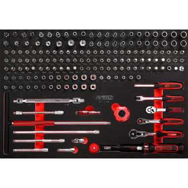 KS Tools 1/4'' Steckschlüssel-Satz in Schaumstoffeinlage, 169-tlg 811.0169