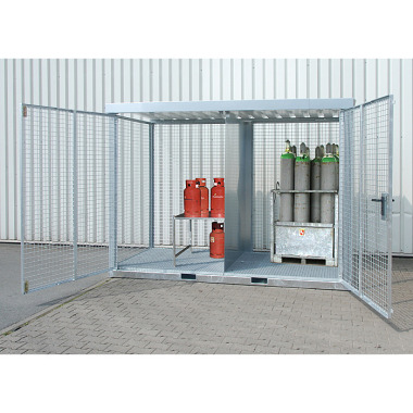 BAUER Gasflaschen-Container GFC-E/G M0, feuerverzinkt 4477-14-1000-7