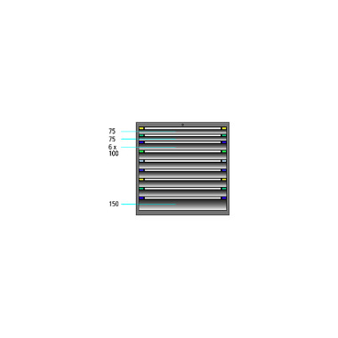 ThurMetall Schubladenschrank (BxTxH) 605x695x1000mm KEY Lock Lichtblau RAL 5012 84.304.010