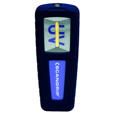 SCANGRIP UV-FORM: Rechargeable COB LED work light with UV-light on top 03.5408