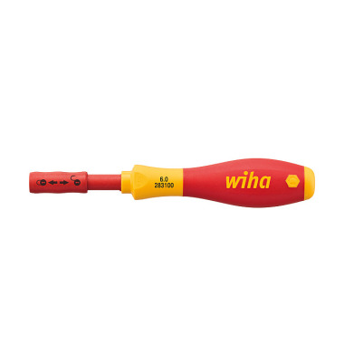 Wiha Schraubendreher mit Bithalter SoftFinish® electric slimVario für slimBits (34577) 6 mm x 50 mm