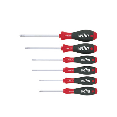 Wiha Schraubendreher Set SoftFinish® TORX® Tamper Resistant (mit Bohrung) 6-teilig (24506)