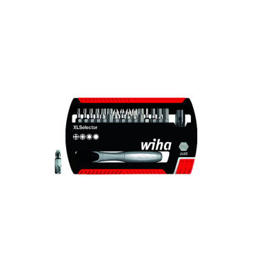 Wiha Bit Set XLSelector Standard 25 mm gemischt 17-teilig mit Bitratsche Form C 6,3 (1/4) (36951)