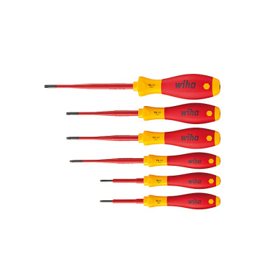 Wiha Schraubendreher Set SoftFinish® electric slimFix TORX® Tamper Resistant (mit Bohrung) 6-teilig (41245)