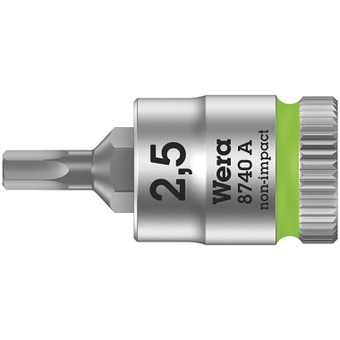 Wera 8740 A Hex-Plus 2,5 x 28 mm Zyklop Bit-Nuss mit 1/4"-Antrieb 05003331001