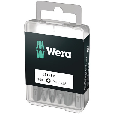 Wera 851/1 Z PH 2 x 25 mm DIY-Box Phillips-Recess-Bit 05072401001