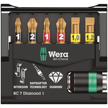 Wera Bit-Check 7 Diamond 1 SB Bit-Sortiment 05073419001